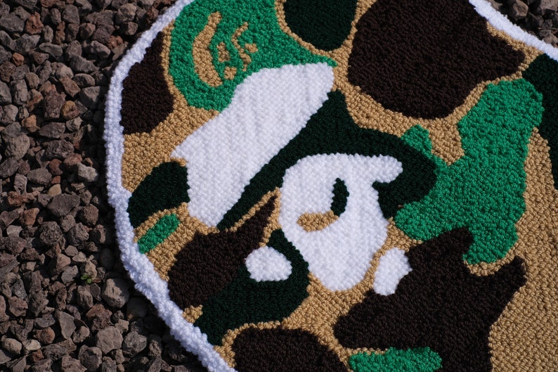 BAPE-Inspired Camo Ape Head Custom Tufted Rug 2