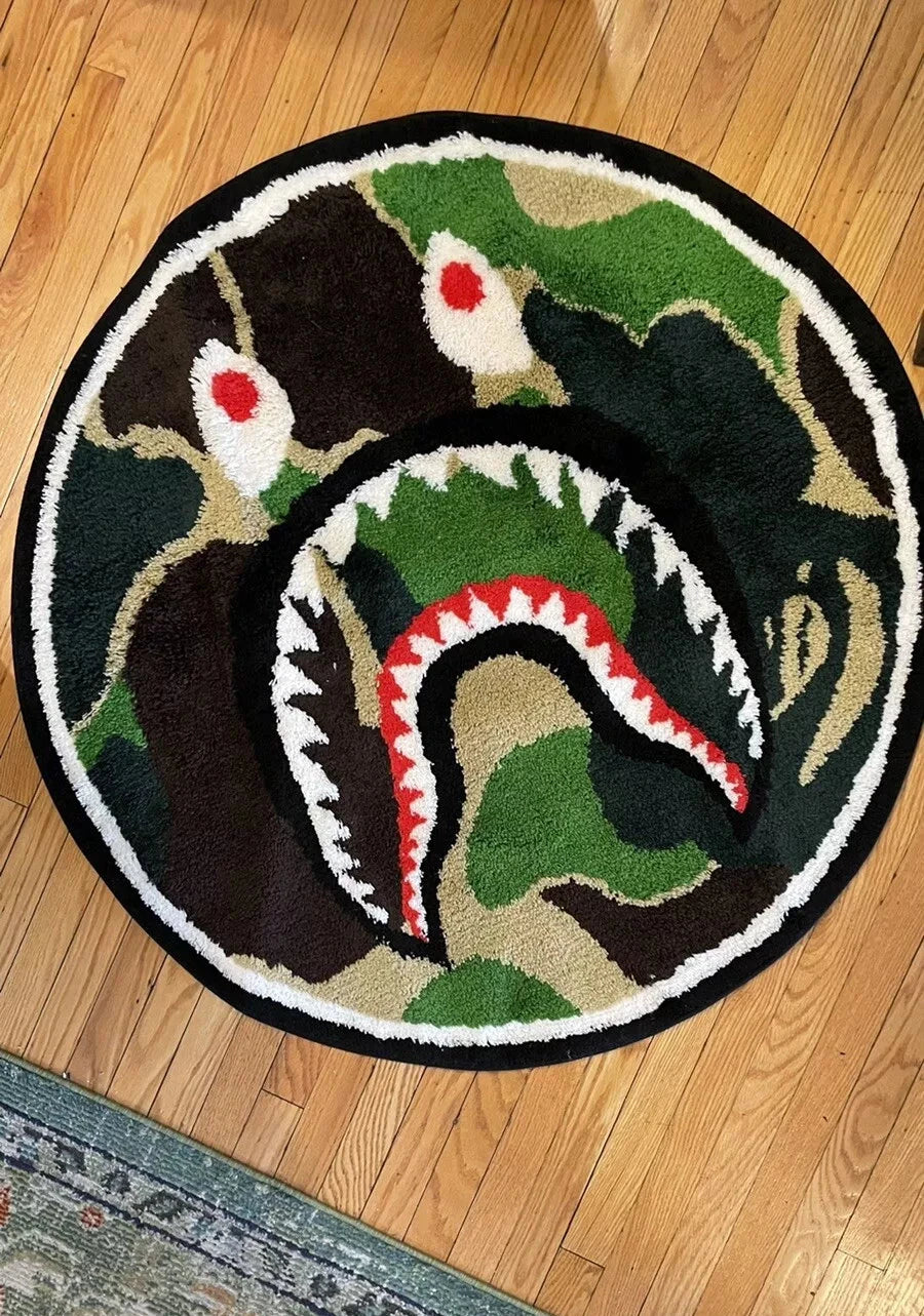 BAPE Camo Shark-Inspired Custom Tufted Rug 2