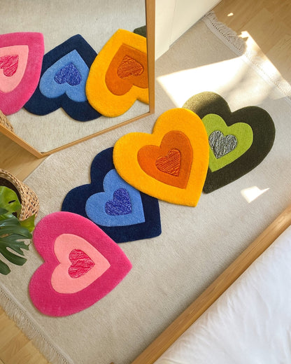 Colorful Heart Custom Tufted Rug