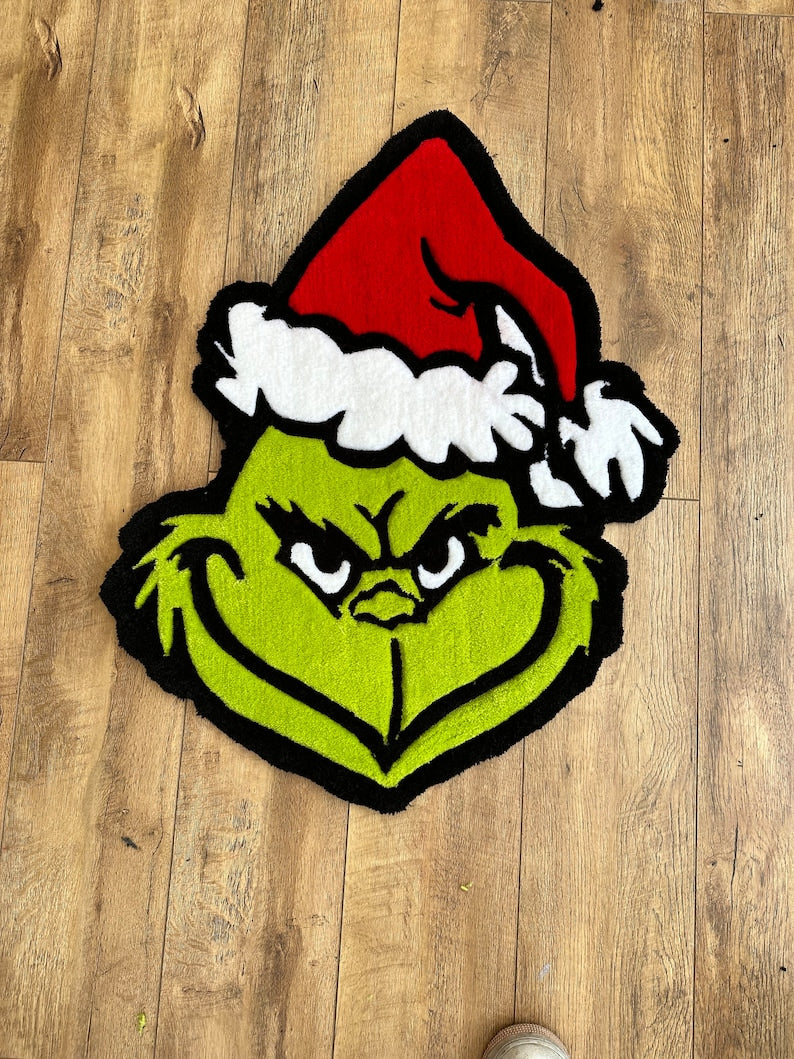 Custom Grinch Christmas Tufted Rug 2