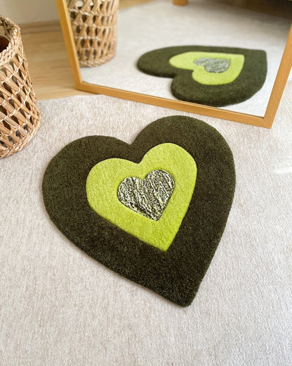 Green Heart Custom Tufted Rug