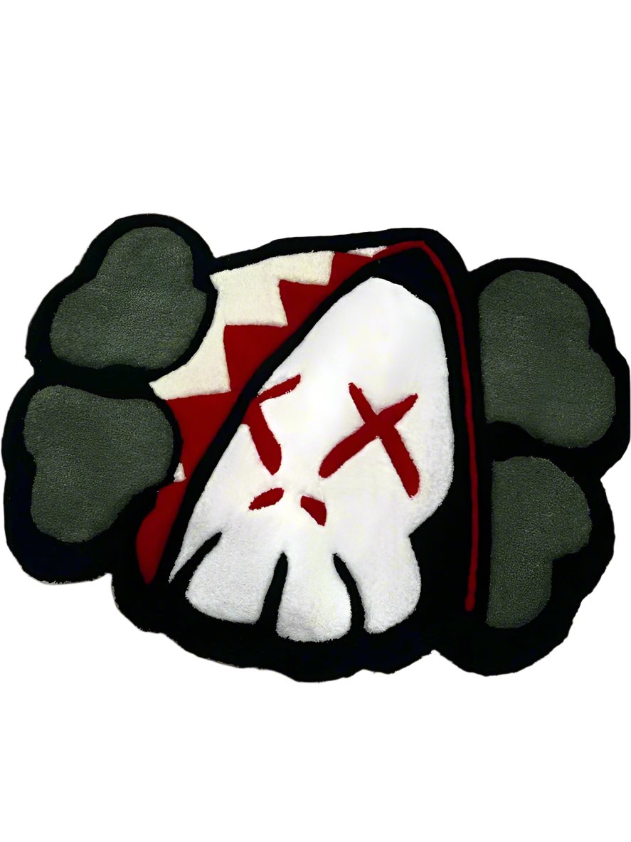 KAWS-Inspired Skull Face Custom Rug – Unique Size & Bold Design