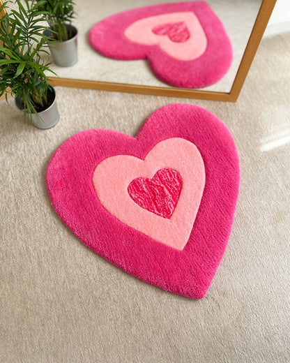 Pink Heart Custom Tufted Rug