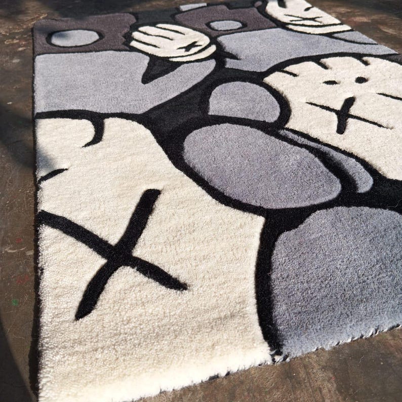 Rectangular KAWS-Inspired Custom Tufted Rug 1